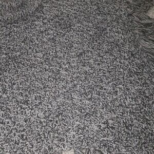 Elegant Charcoal Knit Poncho Sz.XL